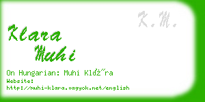 klara muhi business card